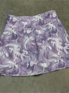 Lavender Swirl Print A-Line Skirt